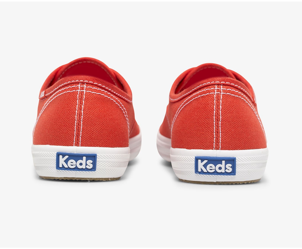 Basket Keds Femme Rouge - Champion Organic Cotton Toile - 849-AIVWDM